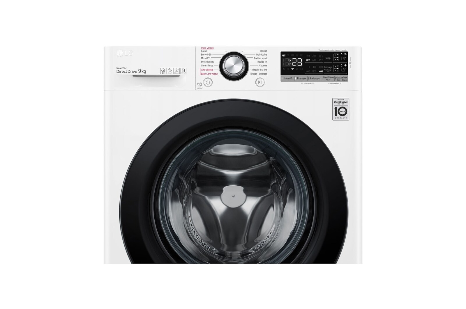 LG Lave-linge 9kg - 68L | Moteur intelligent AI Direct Drive™ garanti 10 ans | Dosage automatique ezDispense™, LG F94V35WHSA