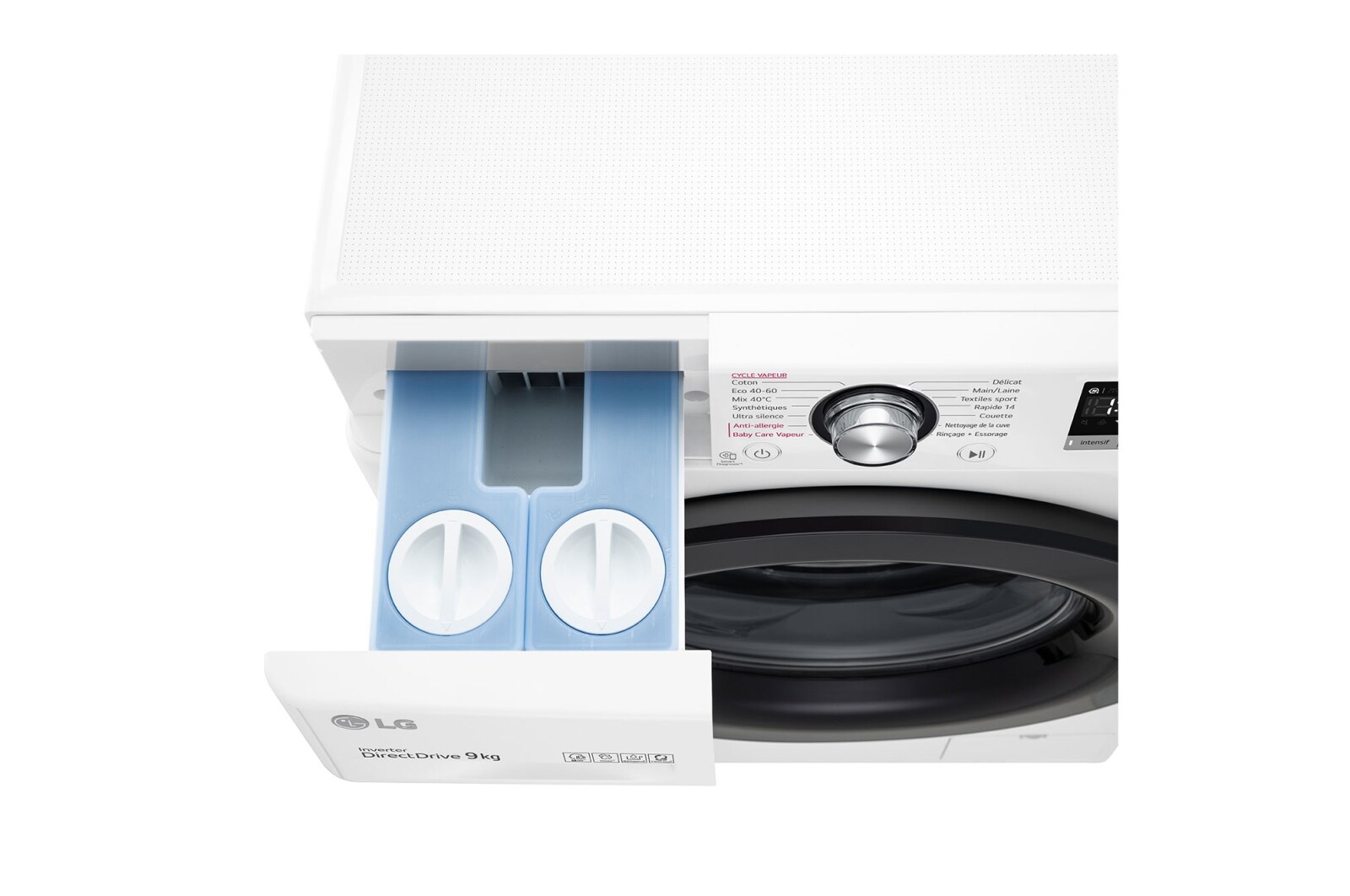 LG Lave-linge 9kg - 68L | Moteur intelligent AI Direct Drive™ garanti 10 ans | Dosage automatique ezDispense™, LG F94V35WHSA