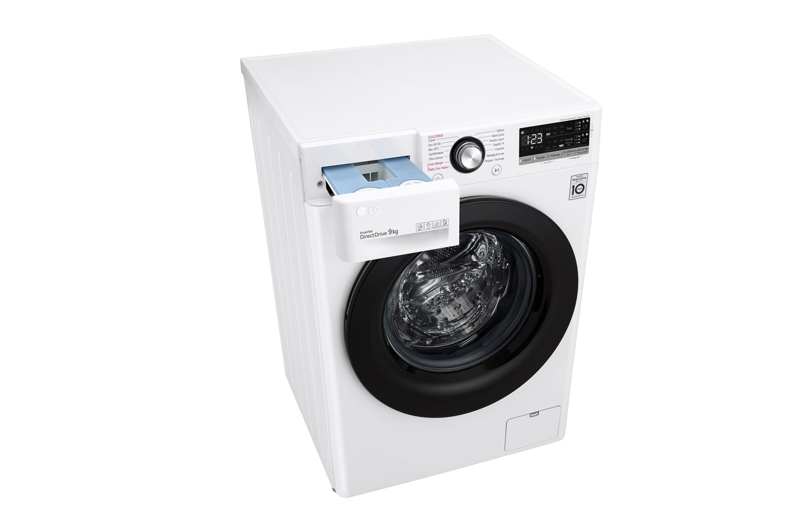 LG Lave-linge 9kg - 68L | Moteur intelligent AI Direct Drive™ garanti 10 ans | Dosage automatique ezDispense™, LG F94V35WHSA