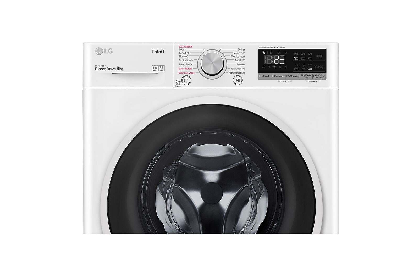 LG  Lave-linge 9 kg - 68L | AI Direct Drive™ | Moteur Direct Drive™ garanti 10 ans, LG F94V36WHS