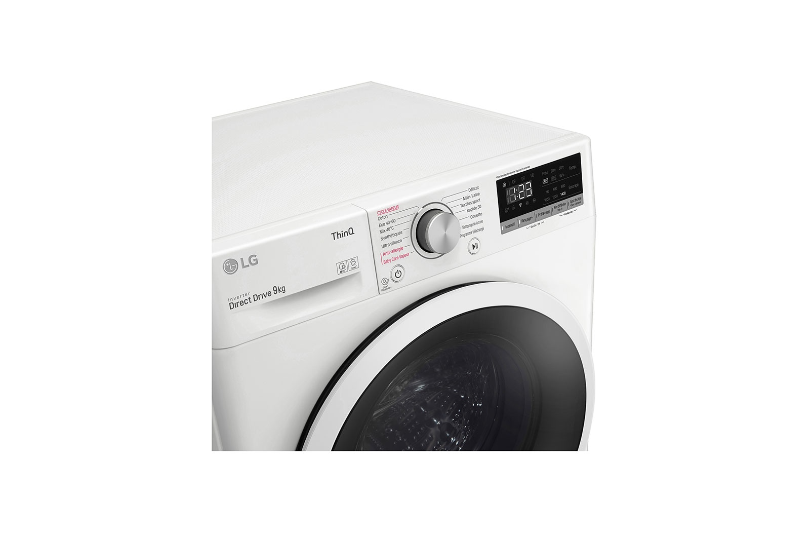 LG  Lave-linge 9 kg - 68L | AI Direct Drive™ | Moteur Direct Drive™ garanti 10 ans, LG F94V36WHS