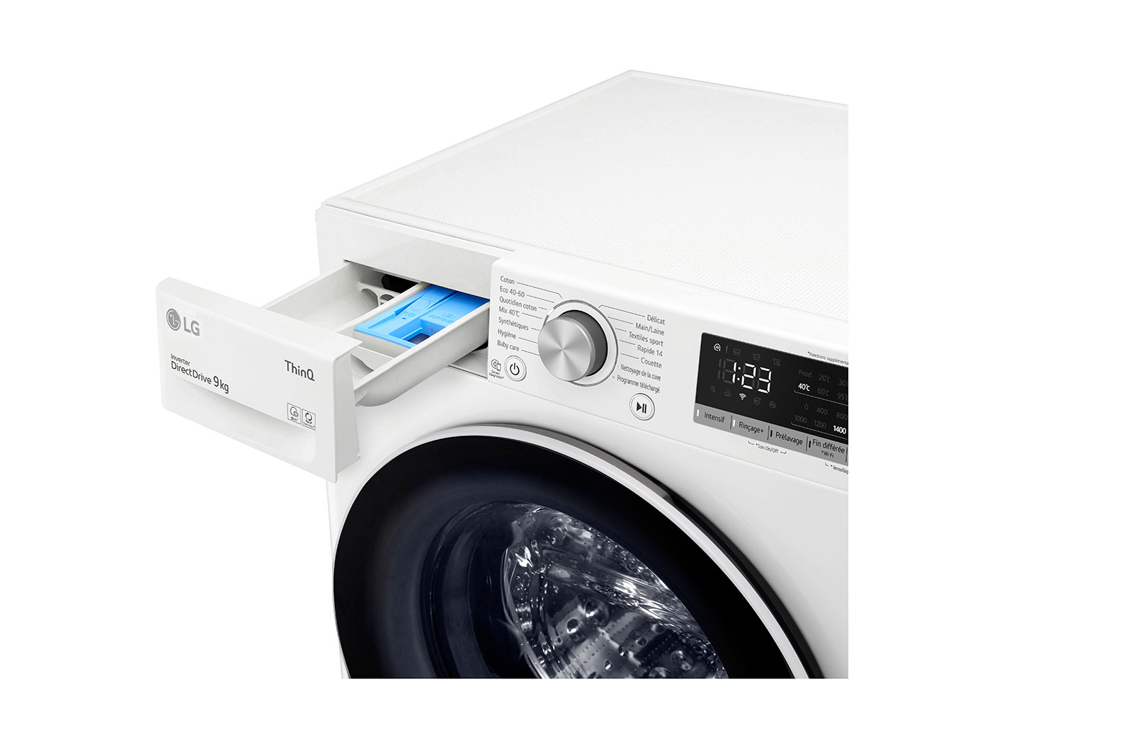 LG Lave-linge 9 kg - 68L | AI Direct Drive™ | Moteur Direct Drive™ garanti 10 ans, LG F94V40WH