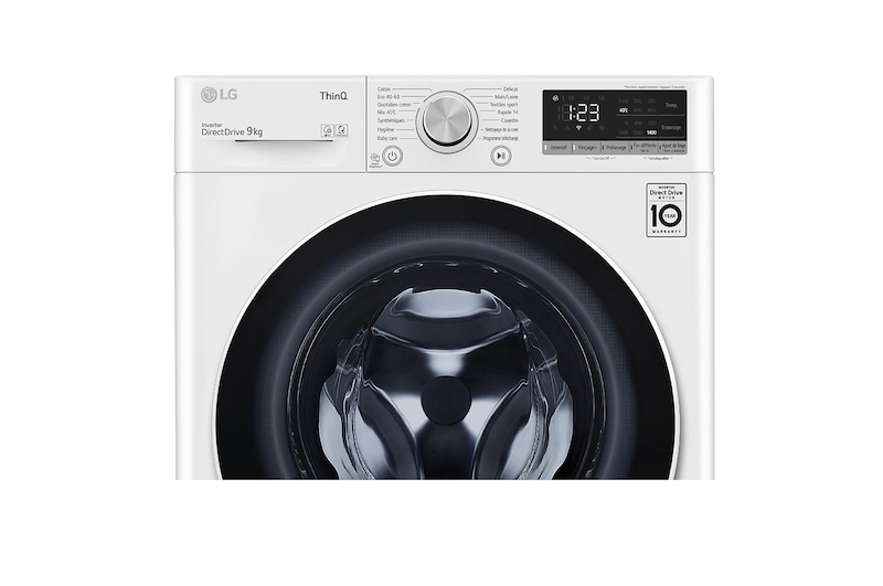 LG Lave-linge 9 kg - 68L | AI Direct Drive™ | Moteur Direct Drive™ garanti 10 ans, LG F94V40WH