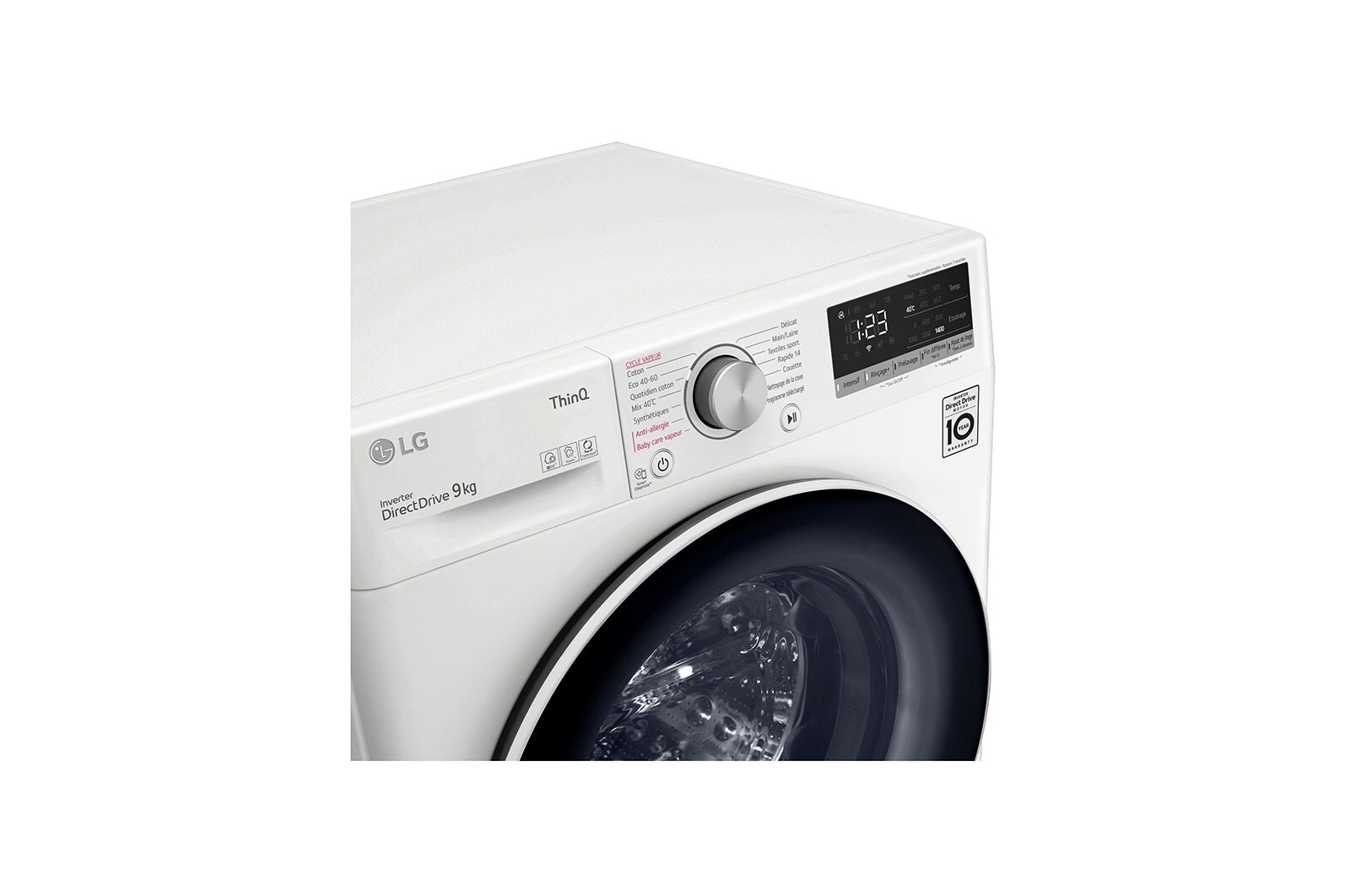 LG  Lave-linge 9 kg - 68L | AI Direct Drive™ | Moteur Direct Drive™ garanti 10 ans, LG F94V40WHS