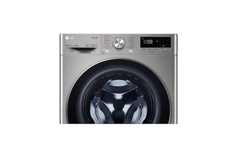 LG Lave-linge 9 KG - 68L | AI Direct Drive™ | Moteur Direct Drive™ garanti 10 ans | TurboWash™ | 6 Motion™ | Steam™ | 54/71dB | B, LG F94V52IXS