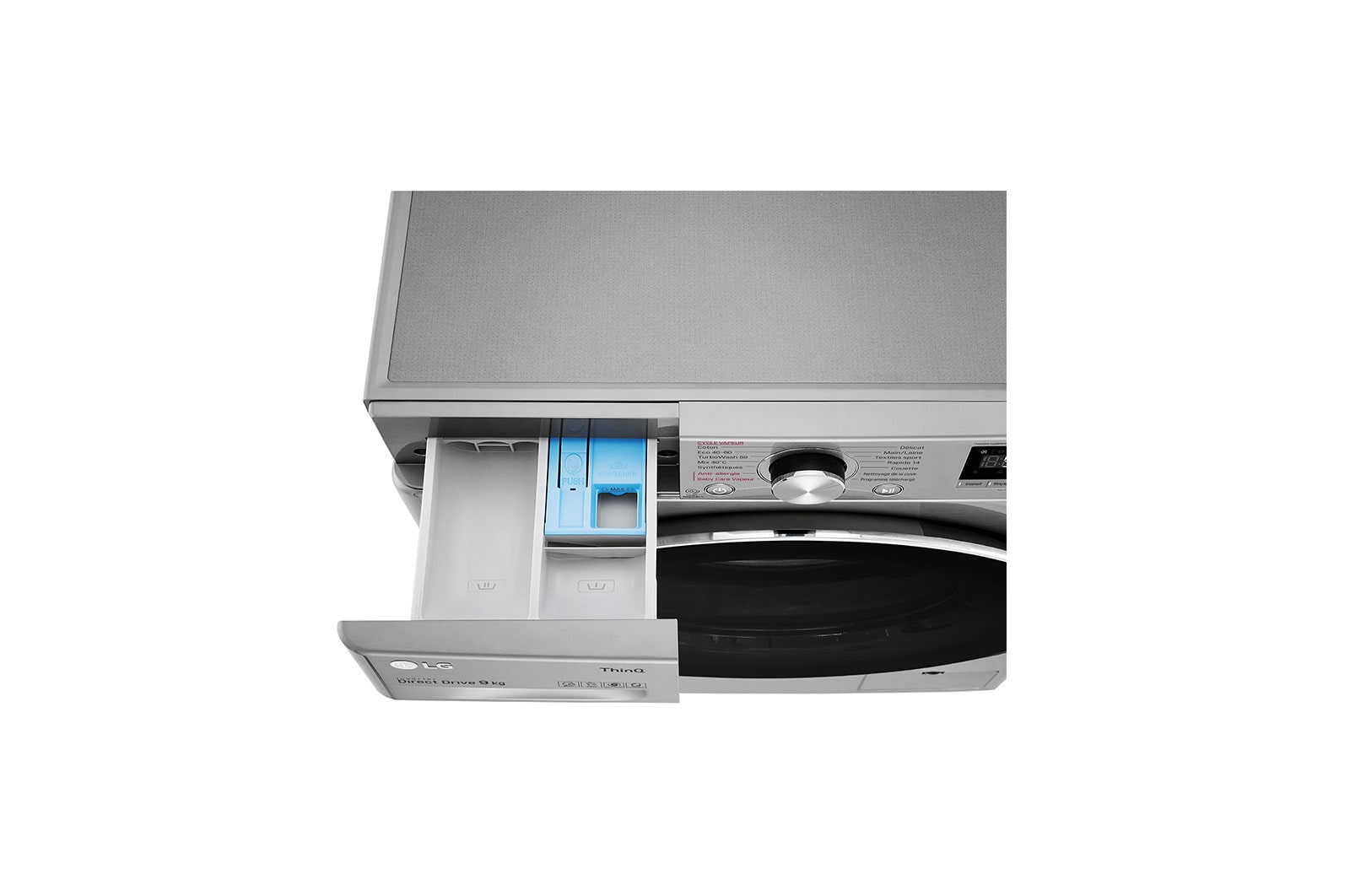 LG Lave-linge 9 KG - 68L | AI Direct Drive™ | Moteur Direct Drive™ garanti 10 ans | TurboWash™ | 6 Motion™ | Steam™ | 54/71dB | B, LG F94V52IXS