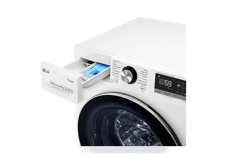 LG Lave-linge 9 KG - 68L | 6 Motion Direct Drive™ | Moteur Direct Drive™ garanti 10 ans | AI DD | Steam + | 54/71dB | A+++(-40%) , LG F94V71WHS