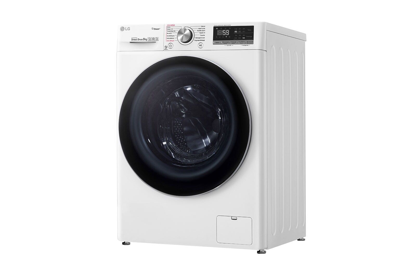 LG Lave-linge 9 KG - 68L | 6 Motion Direct Drive™ | Moteur Direct Drive™ garanti 10 ans | AI DD | Steam + | 54/71dB | A+++(-40%) , LG F94V71WHS