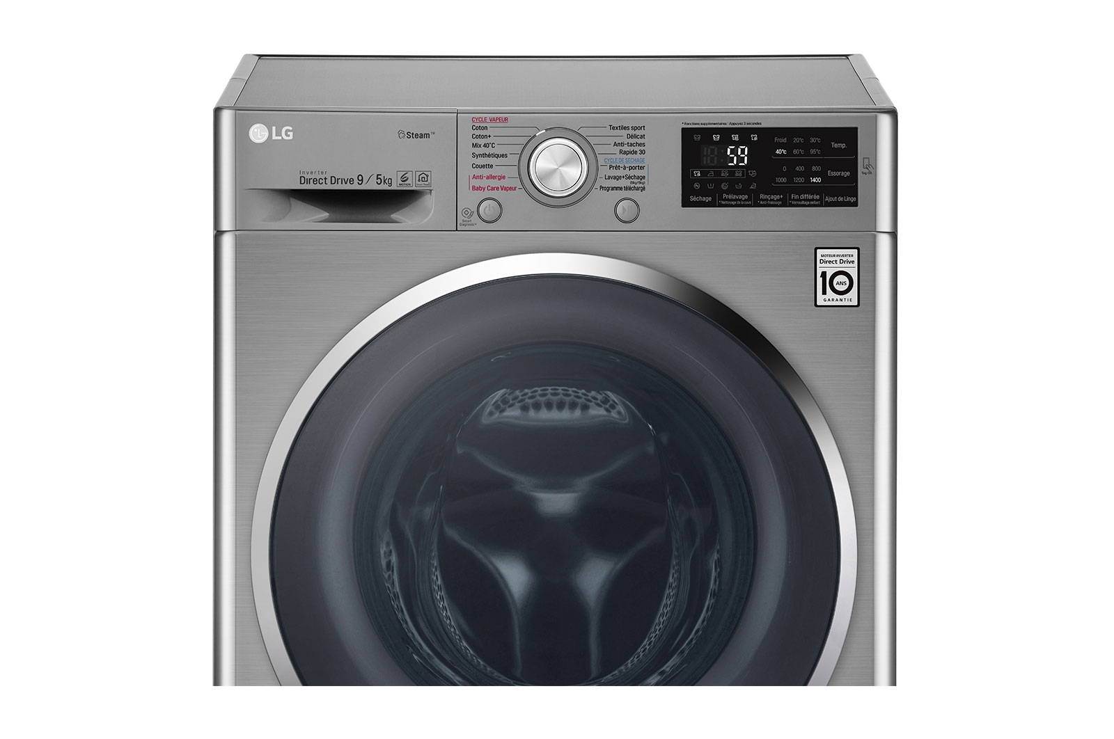 LG Lavante-séchante 9/5KG | 6 Motion Direct Drive™ | Moteur Direct Drive™ garanti 10 ans |  A, LG F954J62IXS