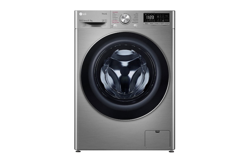 Vue avant de Lavante-séchante 9/5 kg - 59L | AI Direct Drive™ | Smart Diagnosis™  I Moteur Direct Drive™ garanti 10 ans LG F954N42IXRS
