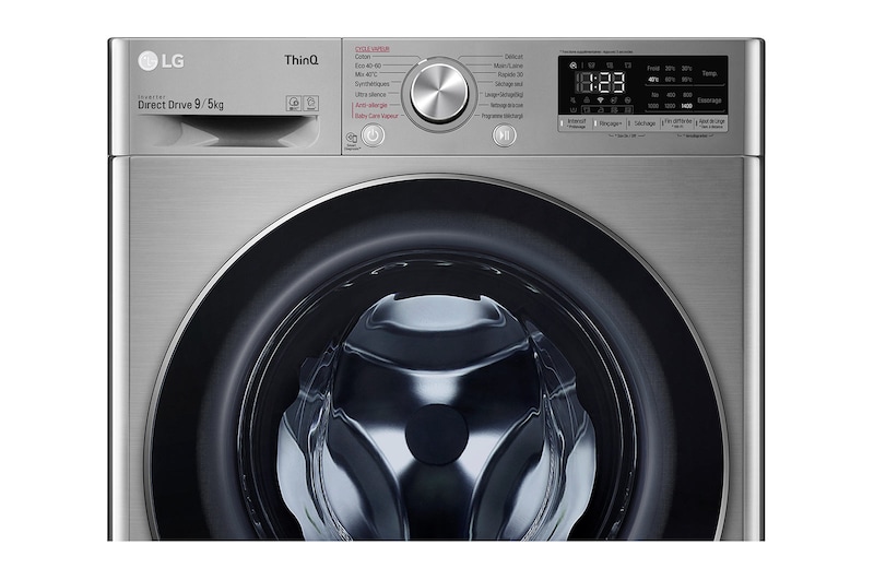 LG Lavante-séchante 9/5 kg - 59L | AI Direct Drive™ | Smart Diagnosis™  I Moteur Direct Drive™ garanti 10 ans, LG F954N42IXRS