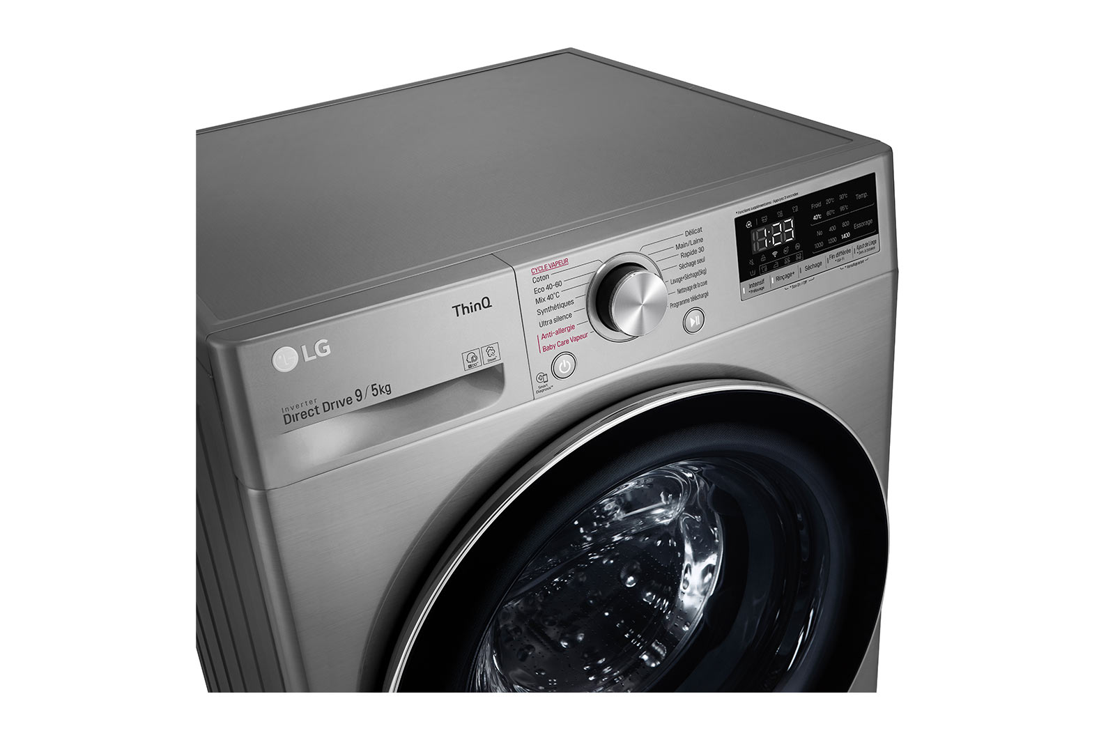 LG Lavante-séchante 9/5 kg - 59L | AI Direct Drive™ | Smart Diagnosis™  I Moteur Direct Drive™ garanti 10 ans, LG F954N42IXRS