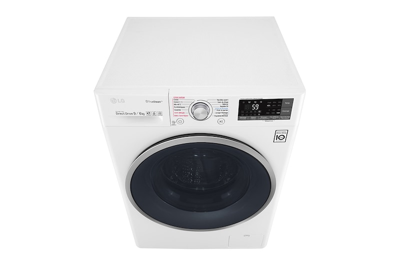 LG Lavante-séchante 9/6 KG | TrueSteam™ | EcoHybrid | 6 Motion Direct Drive™ | Wi-Fi | Smart Diagnosis™ | Moteur Direct Drive™ garanti 10 ans, LG F964J71WRH