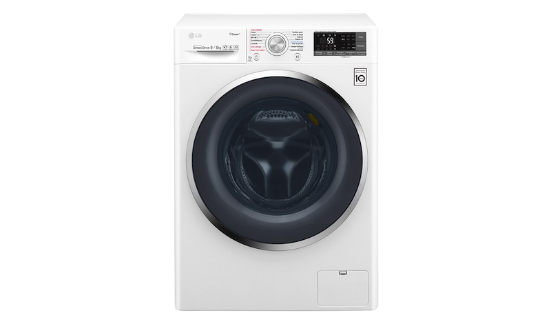 Vue avant de Lavante-séchante 9/6 KG | TrueSteam™ | EcoHybrid | 6 Motion Direct Drive™ | Wi-Fi | Smart Diagnosis™ | Moteur Direct Drive™ garanti 10 ans  LG F964J72WRH