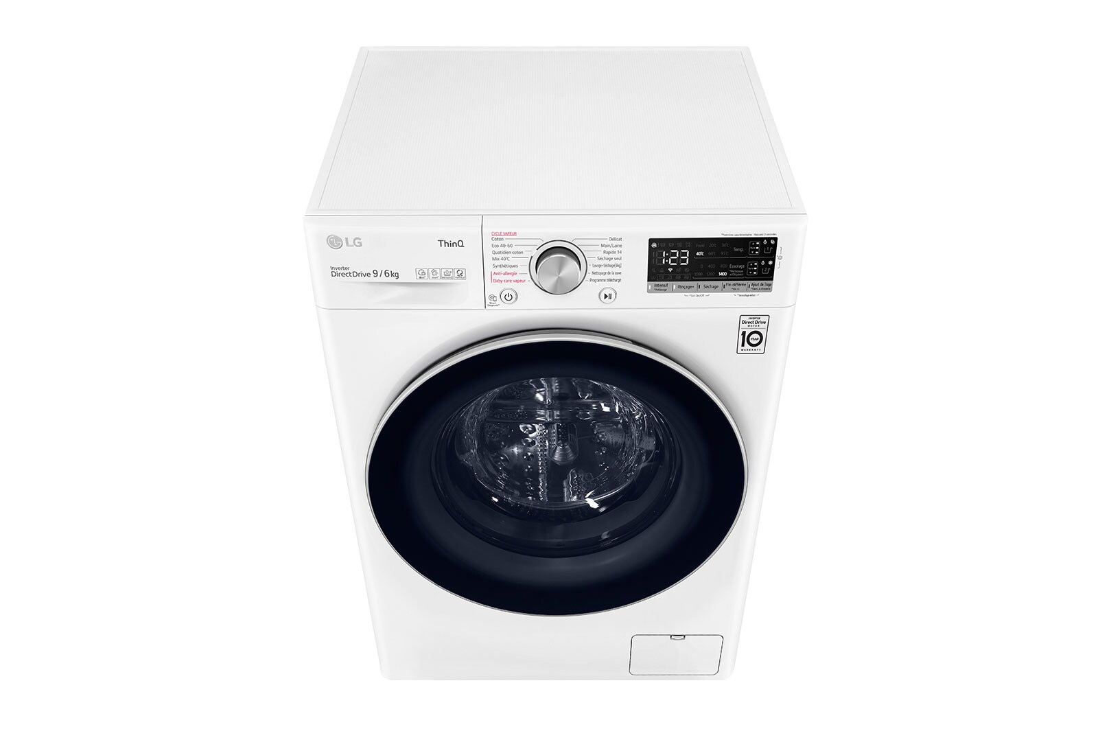 LG Lavante-séchante 9/6 kg - 68 L | Moteur AI Direct Drive™ garanti 10 ans | Dosage automatique ezDispense™, LG F964V41WRSA
