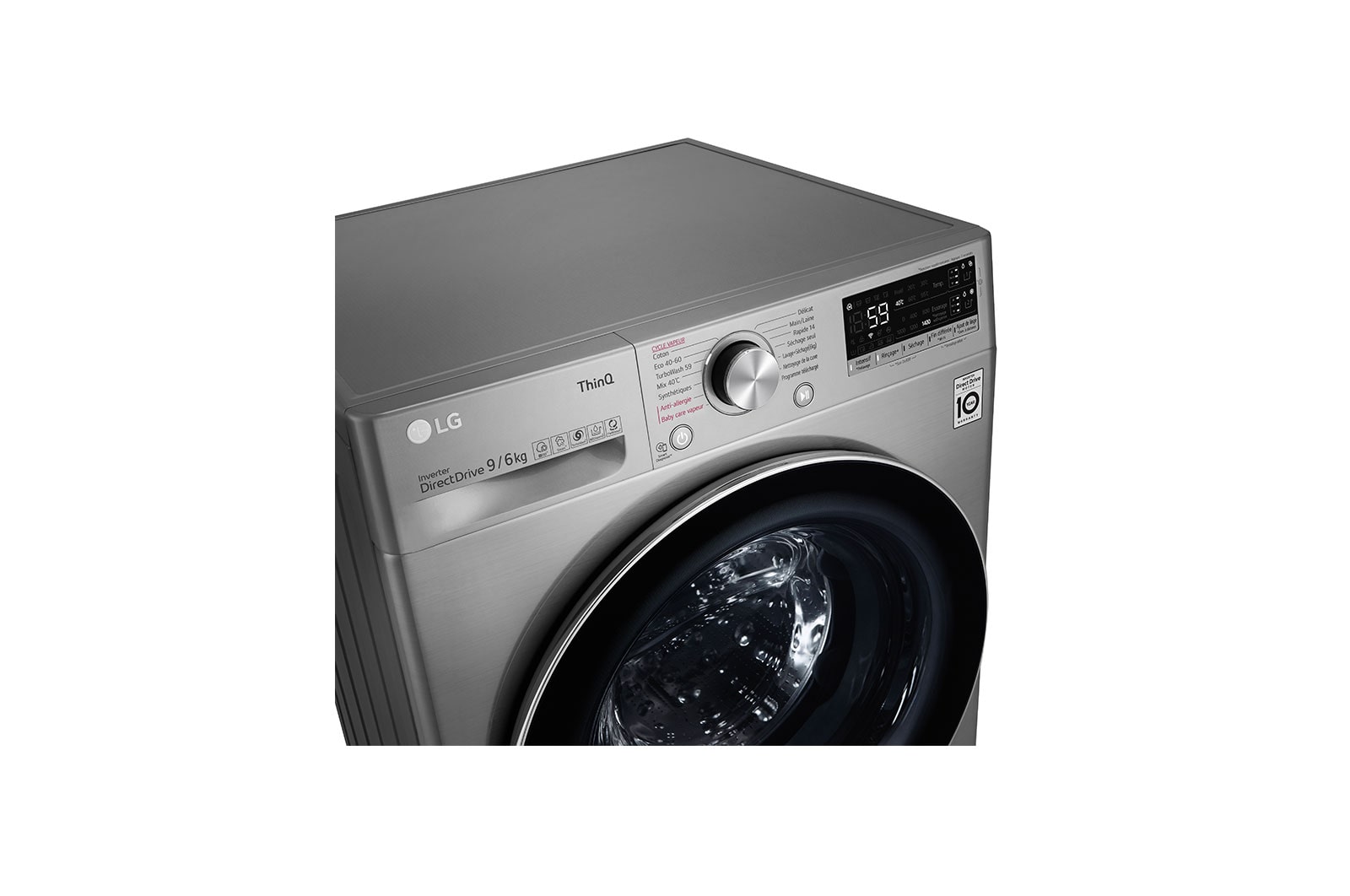 LG Lavante-séchante 9/6 kg - 68L | AI Direct Drive™ | Dosage automatique | Moteur Direct Drive™ garanti 10 ans, LG F964V52IRSA