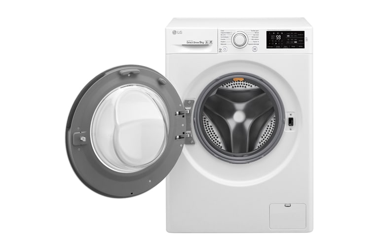 LG Lave-Linge 9KG  |1400 tours | Turbo Wash™ |  6 Motion Direct Drive™ | Smart Diagnosis™ | Moteur Direct Drive™ – Garanti 10 ans , LG FH4U2VFN3