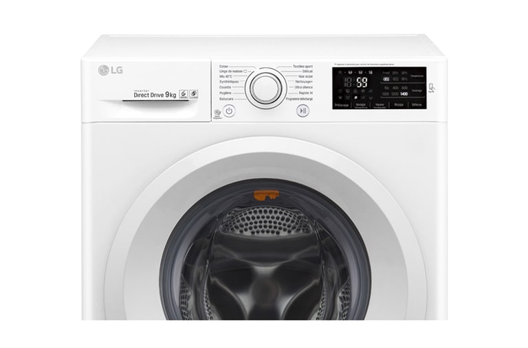 LG Lave-Linge 9KG  |1400 tours | Turbo Wash™ |  6 Motion Direct Drive™ | Smart Diagnosis™ | Moteur Direct Drive™ – Garanti 10 ans , LG FH4U2VFN3