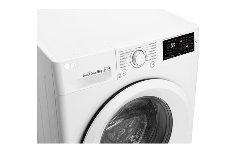 LG Lave-Linge 9KG  |1400 tours | Turbo Wash™ |  6 Motion Direct Drive™ | Smart Diagnosis™ | Moteur Direct Drive™ – Garanti 10 ans , LG FH4U2VFN3