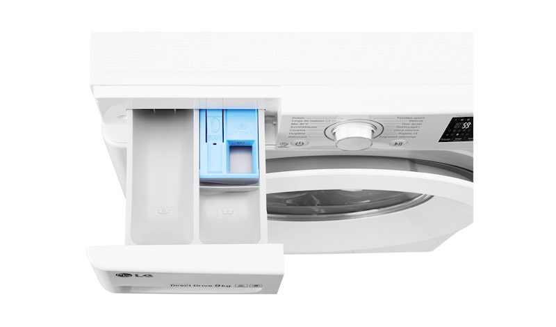 LG Lave-Linge 9KG  |1400 tours | Turbo Wash™ |  6 Motion Direct Drive™ | Smart Diagnosis™ | Moteur Direct Drive™ – Garanti 10 ans , LG FH4U2VFN3