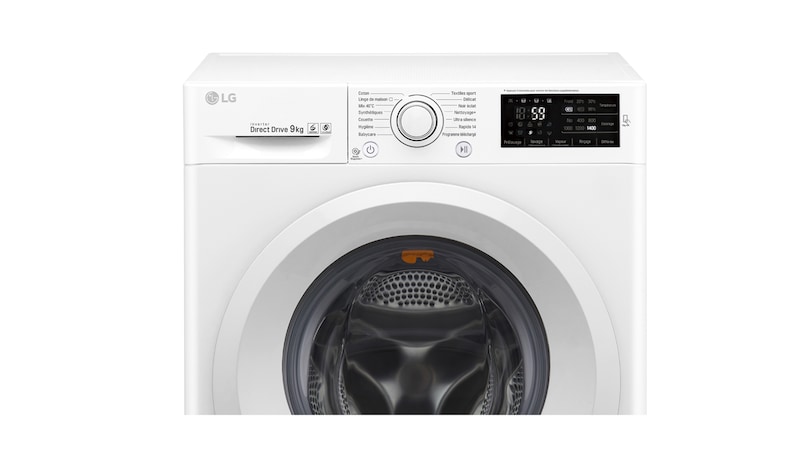 LG Lave-Linge 9KG  |1400 tours | Turbo Wash™ |  6 Motion Direct Drive™ | Smart Diagnosis™ | Moteur Direct Drive™ – Garanti 10 ans , LG FH4U2VFN3