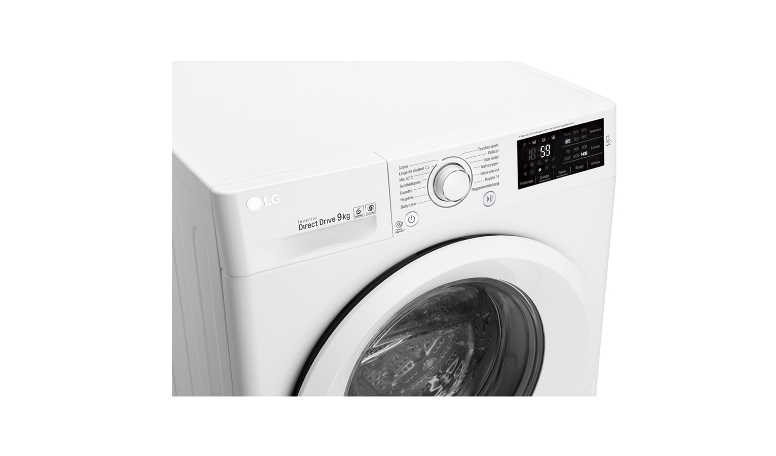 LG Lave-Linge 9KG  |1400 tours | Turbo Wash™ |  6 Motion Direct Drive™ | Smart Diagnosis™ | Moteur Direct Drive™ – Garanti 10 ans , LG FH4U2VFN3