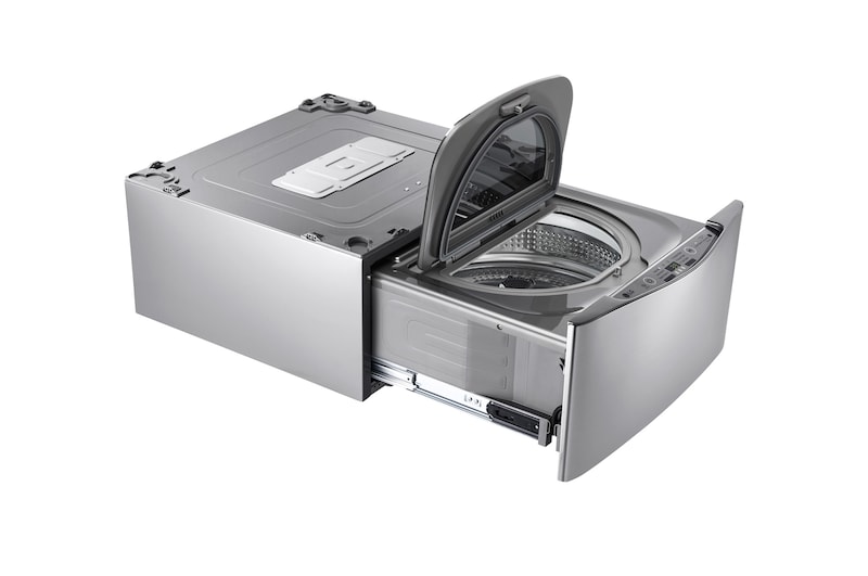 Vue avant de LG TWINWash™MINI LANCEZ DEUX MACHINES SIMULTANÉMENT OU INDÉPENDAMMENT ! Lave-linge 2 KG | 3 Motion Direct Drive™ | Wi-Fi | Smart Diagnosis™ | Moteur Direct Drive™ garanti 10 ans | TWINWash™MINI LG FM27K5IX | Stone Silver