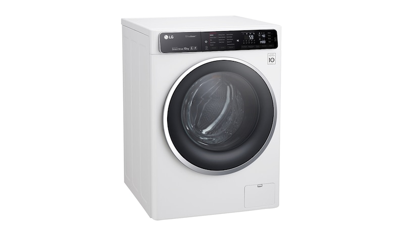 LG Lave-Linge 10KG | TurboWash™ | 6 Motion Direct Drive | Truesteam™ | Bandeau incliné tactile | Finitions chromées | Smart NFC Tag On, LG F14952WHS