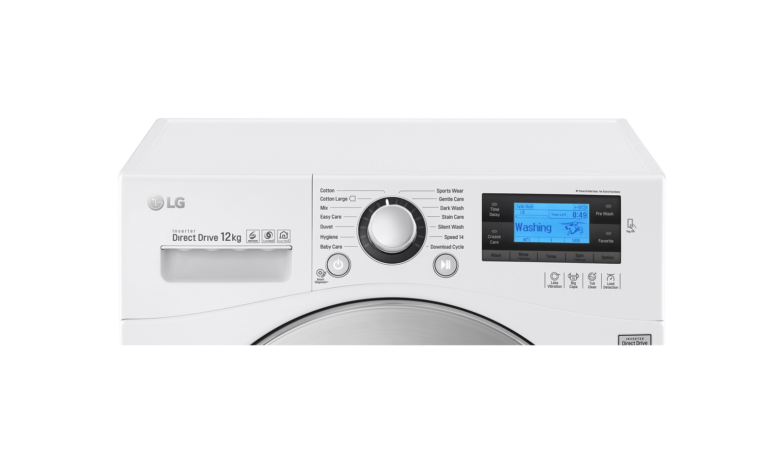 LG Lave-linge 6 Motion Direct Drive 12 Kg en format standard, LG F24962WH