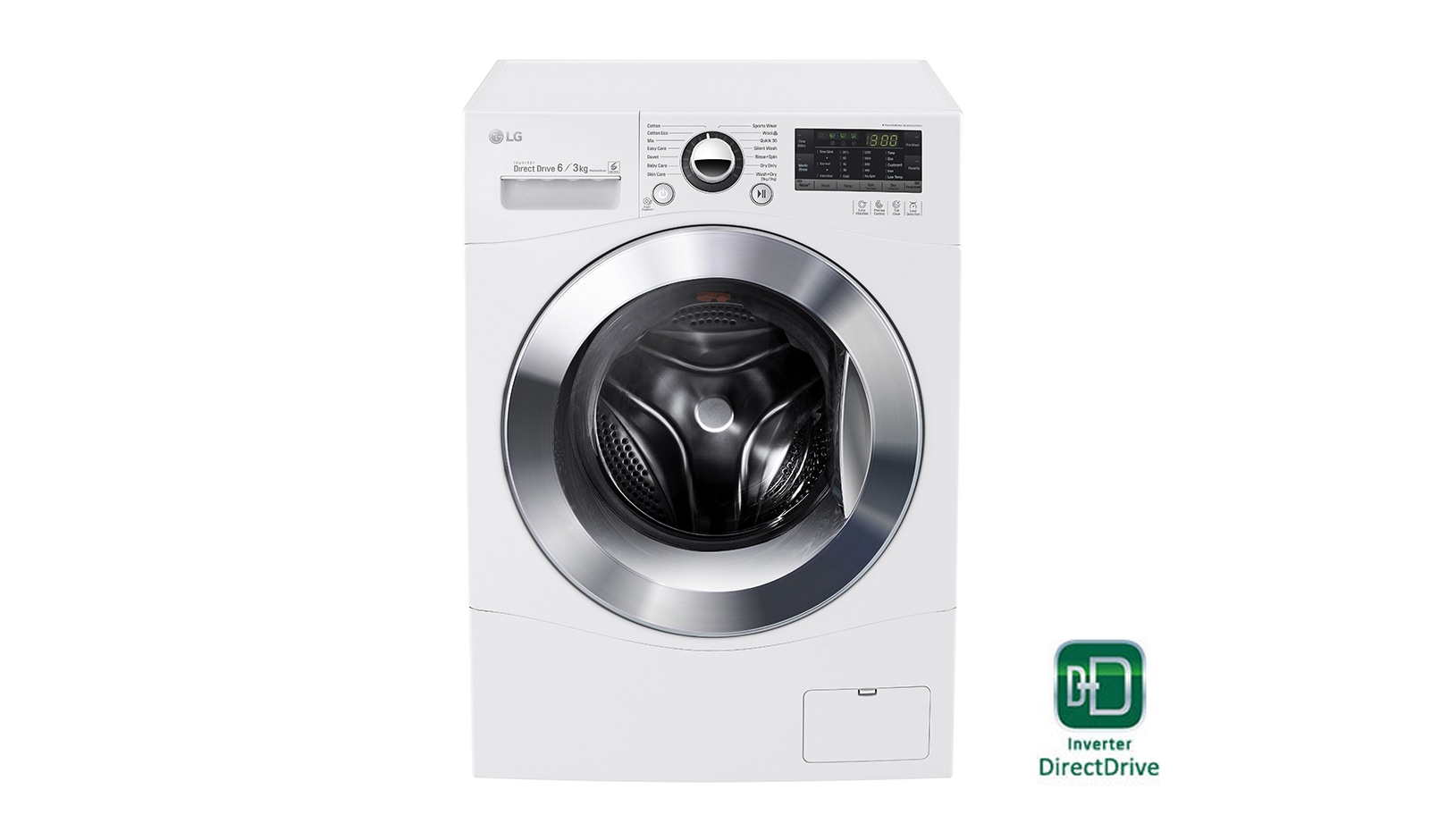 Vue avant de Lavage Rapide &amp; Performant avec TurboWash™ de LG LG F63280WR
