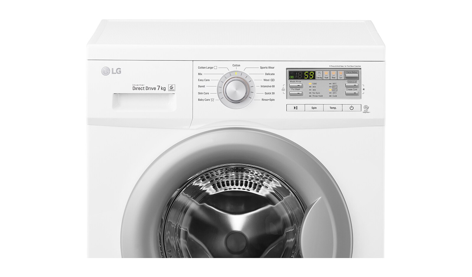 LG Lave-Linge 7KG | 6 Motion™ Direct Drive, LG F72731WH