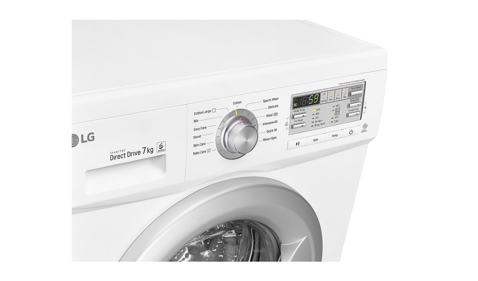 LG Lave-Linge 7KG | 6 Motion™ Direct Drive, LG F72731WH
