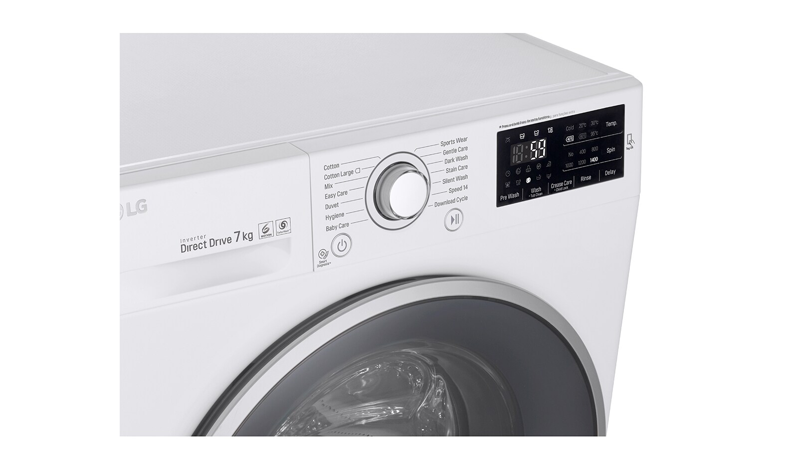 LG Lave-Linge 7KG | 6 Motion Direct Drive™  | A+++-40%  | Smart Diagnosis™ | Moteur Direct Drive™ certifié, LG F74820WH