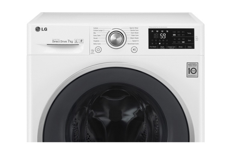 LG Lave-Linge 7KG | TurboWash™ | 6 Motion Direct Drive | Finitions chromées | Smart NFC Tag On, LG F74902WH