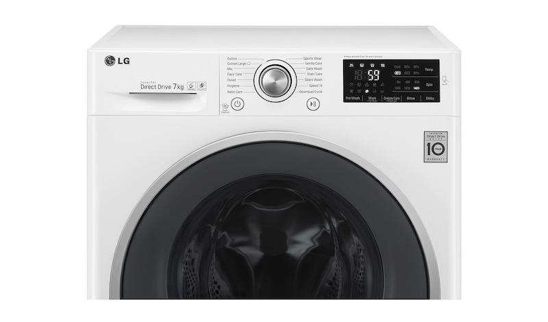 LG Lave-Linge 7KG | TurboWash™ | 6 Motion Direct Drive | Finitions chromées | Smart NFC Tag On, LG F74902WH