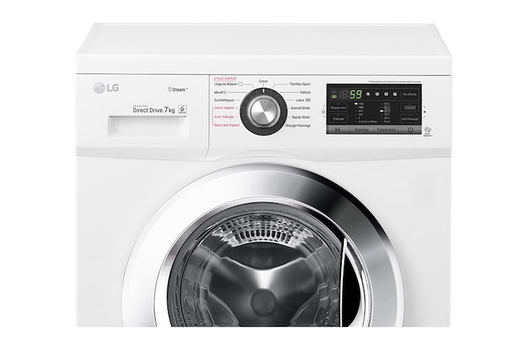 LG Lave-Linge 7KG | Moteur Direct Drive™ |  6 Motion Direct Drive™  | Steam | A+++-30%  | Smart Diagnosis™, LG F74G62WHS