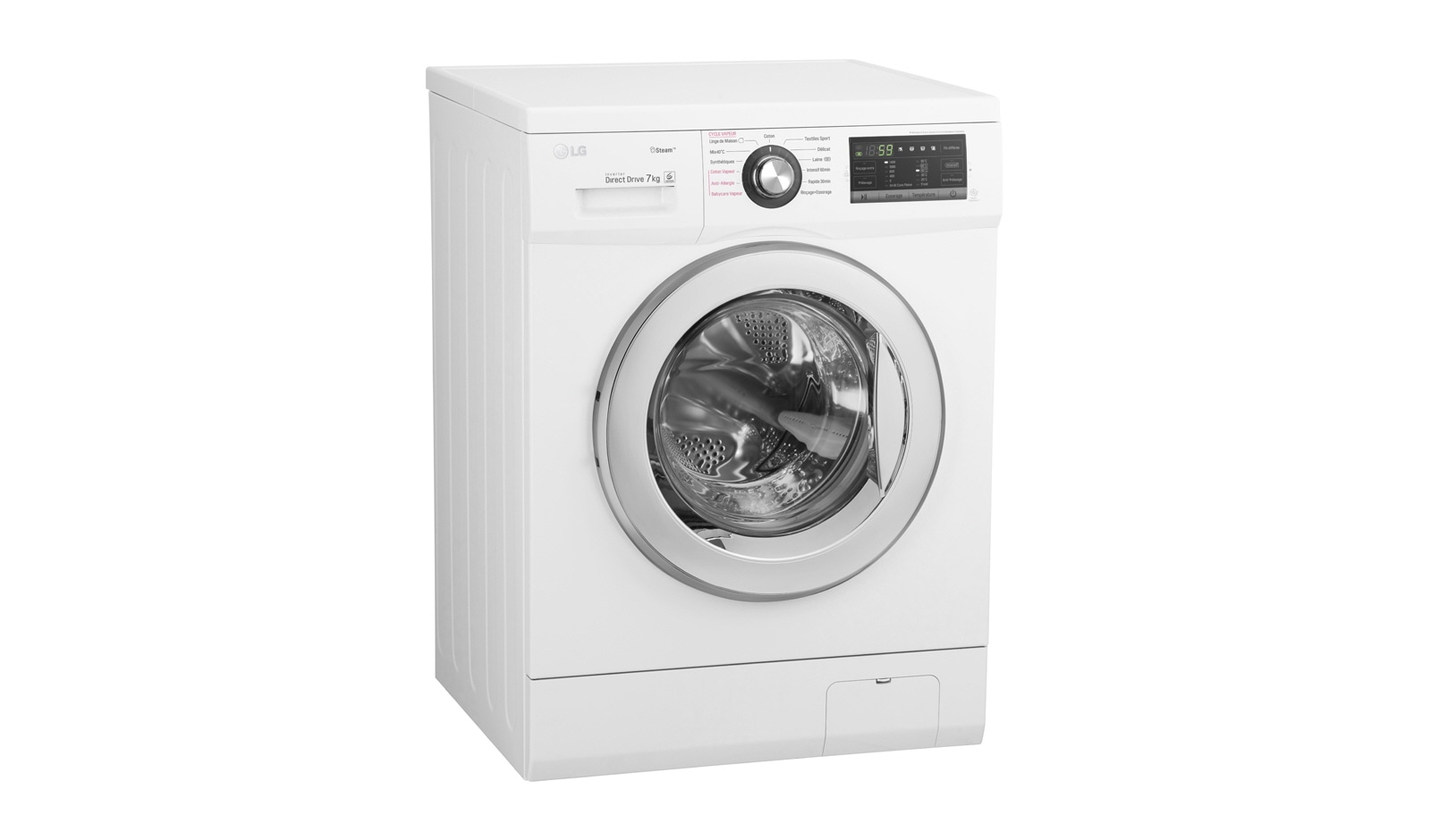 LG Lave-Linge 7KG | Moteur Direct Drive™ |  6 Motion Direct Drive™  | Steam | A+++-30%  | Smart Diagnosis™, LG F74G62WHS