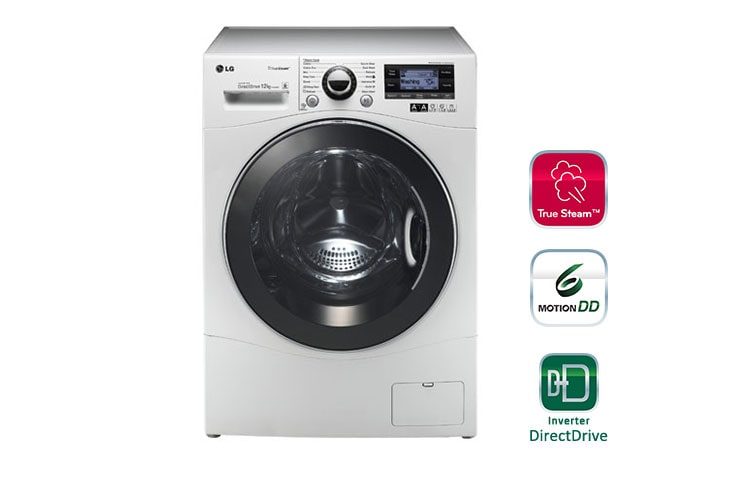 Vue avant de Lave-linge 6 Motion Direct Drive Vapeur 12 Kg en format standard LG F24963WHS