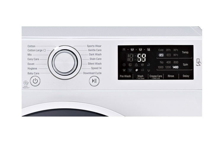LG Lave-Linge 7KG | TurboWash™ | 6 Motion Direct Drive | Smart NFC Tag On, LG F72841WH