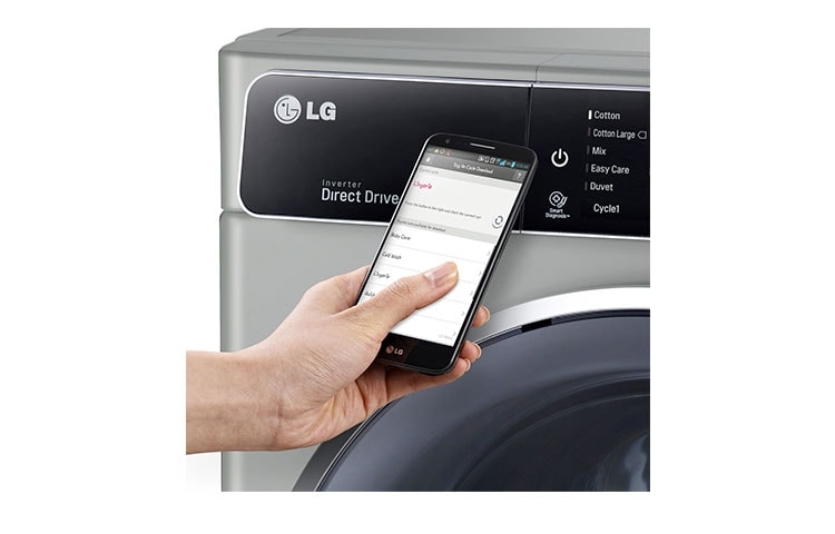 LG Lave-Linge 8KG | TurboWash™ | 6 Motion Direct Drive | Bandeau incliné tactile | Finitions chromées | Smart NFC Tag On, LG F84915IX