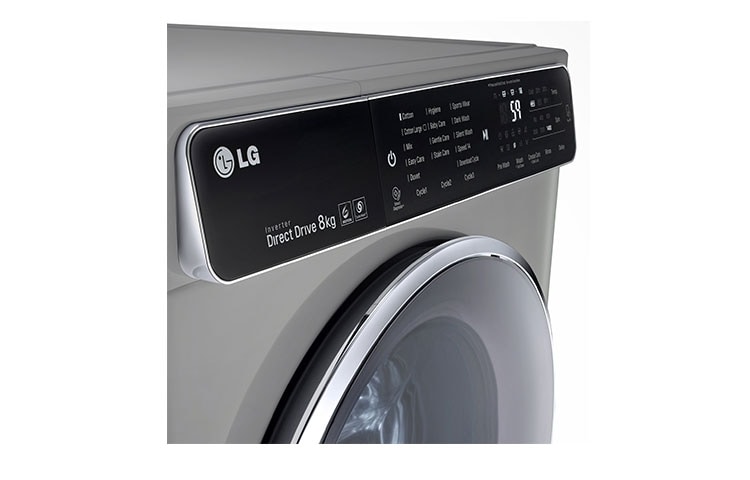 LG Lave-Linge 8KG | TurboWash™ | 6 Motion Direct Drive | Bandeau incliné tactile | Finitions chromées | Smart NFC Tag On, LG F84915IX