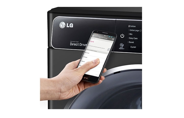 LG Lave-Linge 8KG | TurboWash™ | 6 Motion Direct Drive | Bandeau incliné tactile | Finitions chromées | Smart NFC Tag On, LG F84918BL