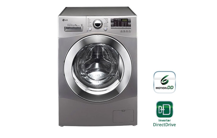 Vue avant de Lave-linge 6 Motion Direct Drive 8 Kg Stone Silver LG F84935ST