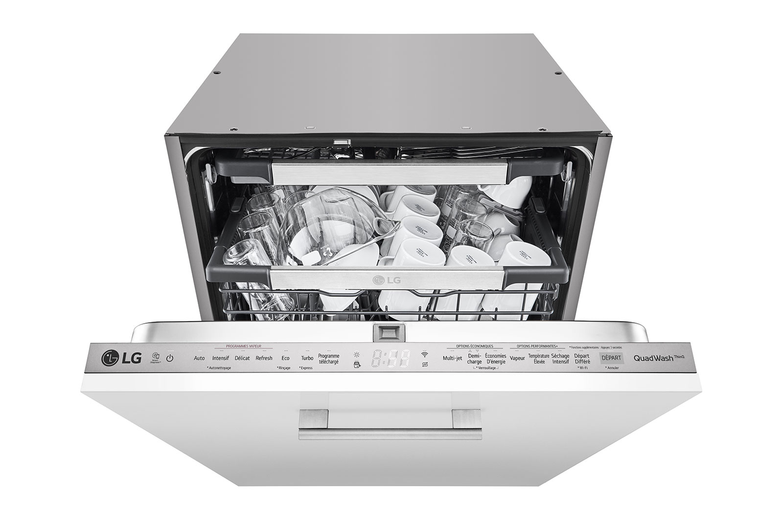 Vue avant de Lave-vaisselle encastré LG QuadWash avec TrueSteam LG DB425TXS