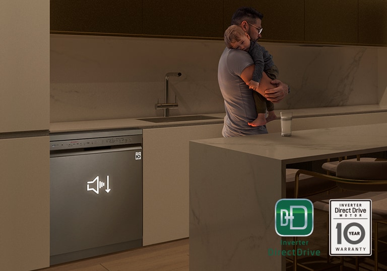 Conçu avec moins de pièces mobiles, le lave-vaisselle offre une performance silencieuse