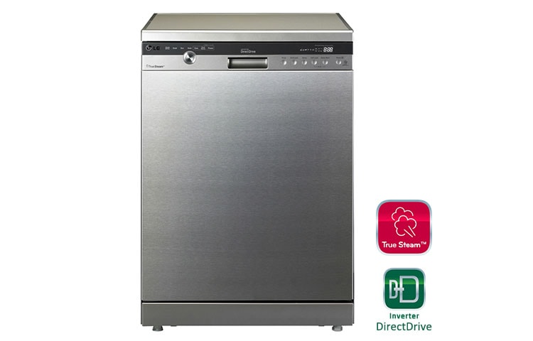 Vue avant de Lave vaisselle 9L | 38 dB(A) | Direct Drive | TrueStream | Tirroir à couvert | Smart Diagnosis | Départ différé | Sèchage actif | Inox LG D14446IXS