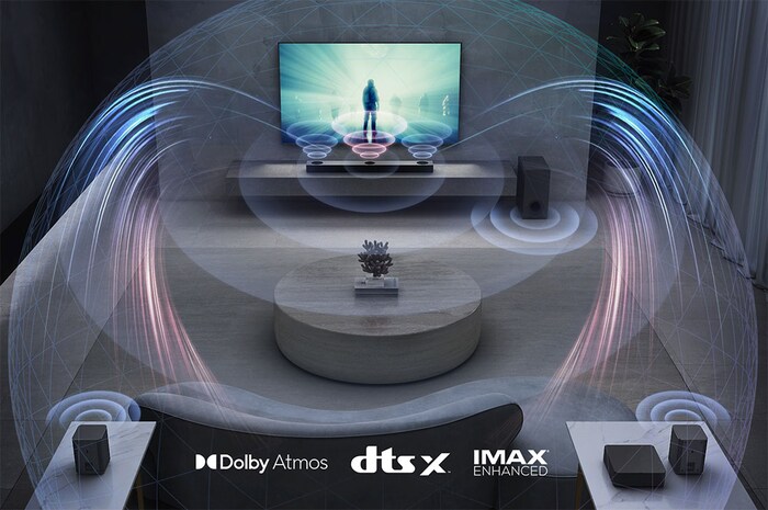 LG Barre de son 5.1.3 | 620W | Dolby Atmos | DTS:X | eARC | Hi-Res Audio | IMAX enhanced, LG S80QR