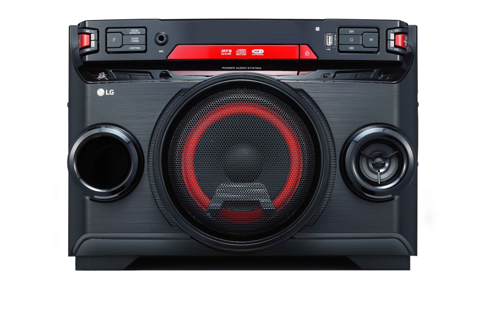 Vue avant de LG XBOOM | Système High Power | 220W | Stereo | Karaoke Star | Bluetooth LG OK45