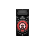 Vue avant de LG XBOOM|Système High Power|Bluetooth|Lecteur CD|Boomer 8’’ | Lumières multicolores |Fonctions DJ &amp; Karaoké ON5