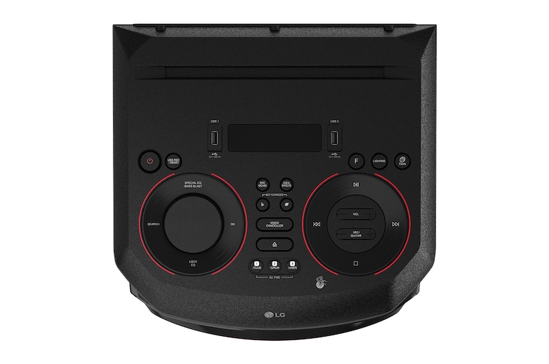 LG XBOOM | Système High Power | Bluetooth | Lecteur CD | Double Boomer 8’’ | Lumières multicolores | Fonctions DJ & Karaoké, ON9